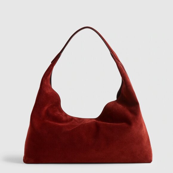 Madewell The Mylie Suede Slouchy Shoulder Bag in Aged Wine NW348